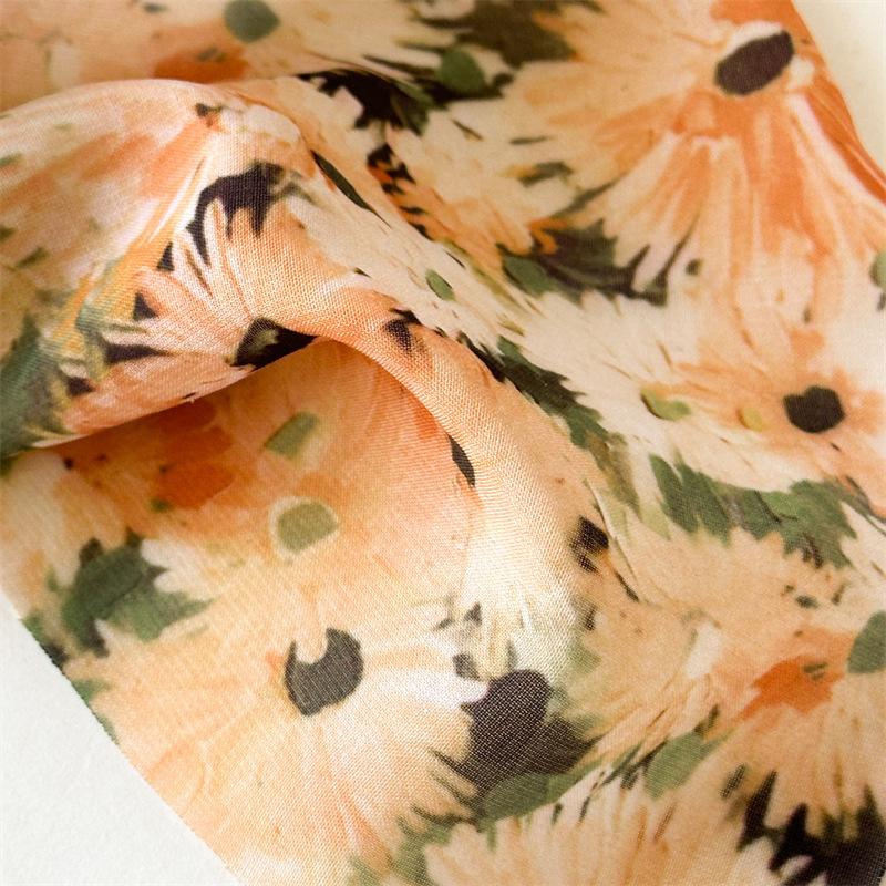 Элегантный принт Цветочный треугольный платок повязка на голову модный шифоновый тюрбан повязка на голову бандана для девочек и женщин аксессуары для волос