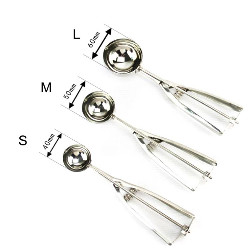 Sale Kitchen Accessories Stainless Steel Spring Handle Mash Potato Scoop Food Grade Ice Cream Spoon