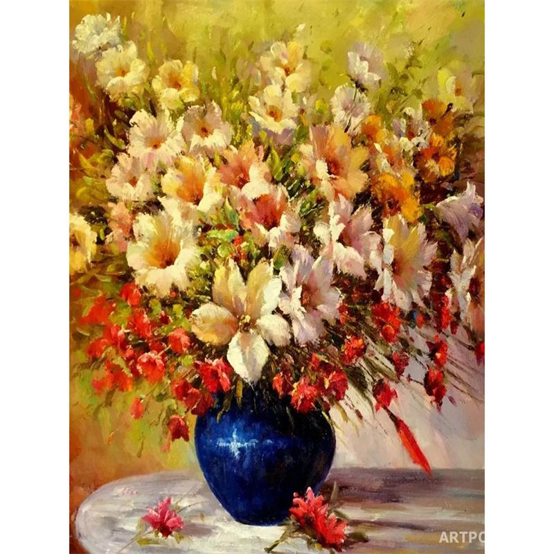 5D DIY Алмазная картина Красивая цветочная мозаика Алмазная вышивка Картина Полный круглый горный хрусталь Домашний декор Подарок