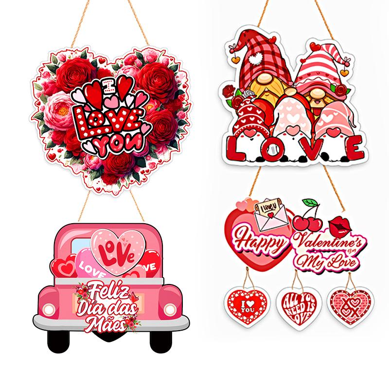 1 шт. День святого Валентина Свадебные принадлежности Праздничная маскарадная вечеринка Бумажное украшение на дверь Подвесное украшение Подвесная карточка Подвеска на дверь