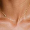 Gold Initial Necklace for Women Tiny Sideways Letter Pendant Chain Necklace Gold Plated Jewelry for Teens Girls Gifts