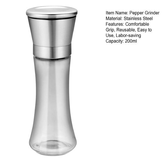 200 мл Полезная Компактная Солонка Большой Емкости Мельница Для Переца и Специй Ручной Кухонный Гаджет