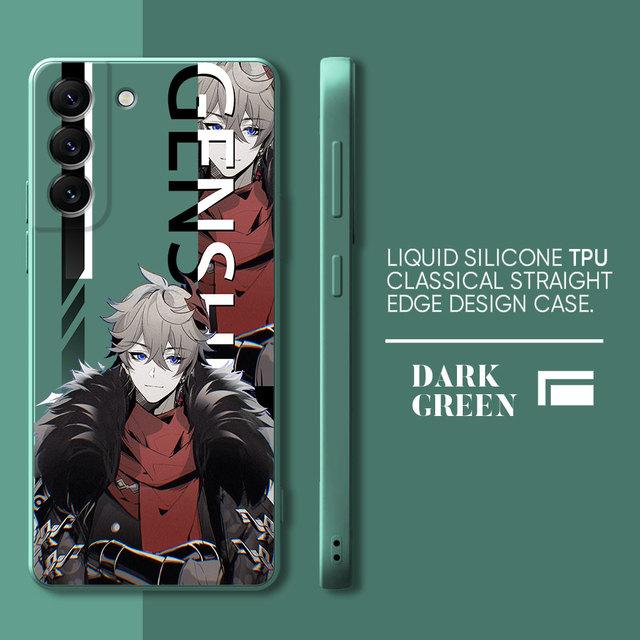 Genshion Impact Tartaglia Anime Case For Samsung Galaxy S21 5g S10e S23 Ultra S20 Fe S10 S22 S9 Plus S8 Square Liquid Cover