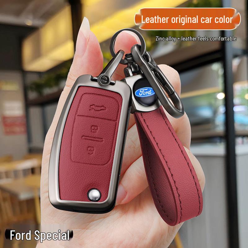 Чехол для ключа Ford Focus & Fiesta - Натуральная коровья кожа (Совместимо с моделями 09/11/12 и 16/18)