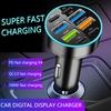 Автомобильное зарядное устройство 66 Вт, поддержка сверхбыстрой зарядки, 4 USB-порта, напряжение в автомобиле с цифровым дисплеем, зарядное устройство для мобильного телефона в автомобиле