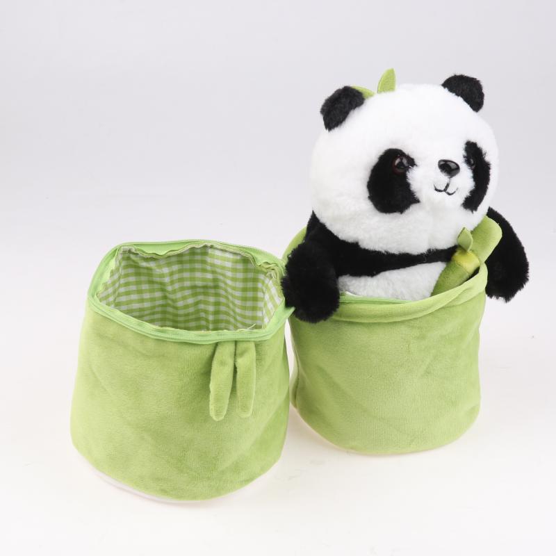 1 Набор Милая мягкая игрушка Кукла-медведь Двусторонний дизайн Кавайный бамбуковый тубус Панда Набор Плюшевая игрушка Детские подарки на День святого Валентина