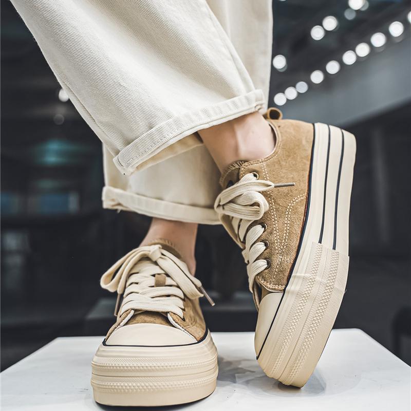 2024 Новая толстая подошва для пар, модная спортивная повседневная парусиновая обувь, универсальная удобная модная обувь для мужчин и женщин