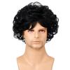 Synthetic Men's Wig Short Black Brown Wig Male Curly Haircut Man Guys Natural Wig Perm Curls Wig Cosplay Halloween Costume