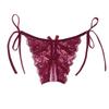 Sexy Panties Sexy Lace-Up Open Thong Low Waist Large Size Women's Lace Edge Strap Triangle T-Pants