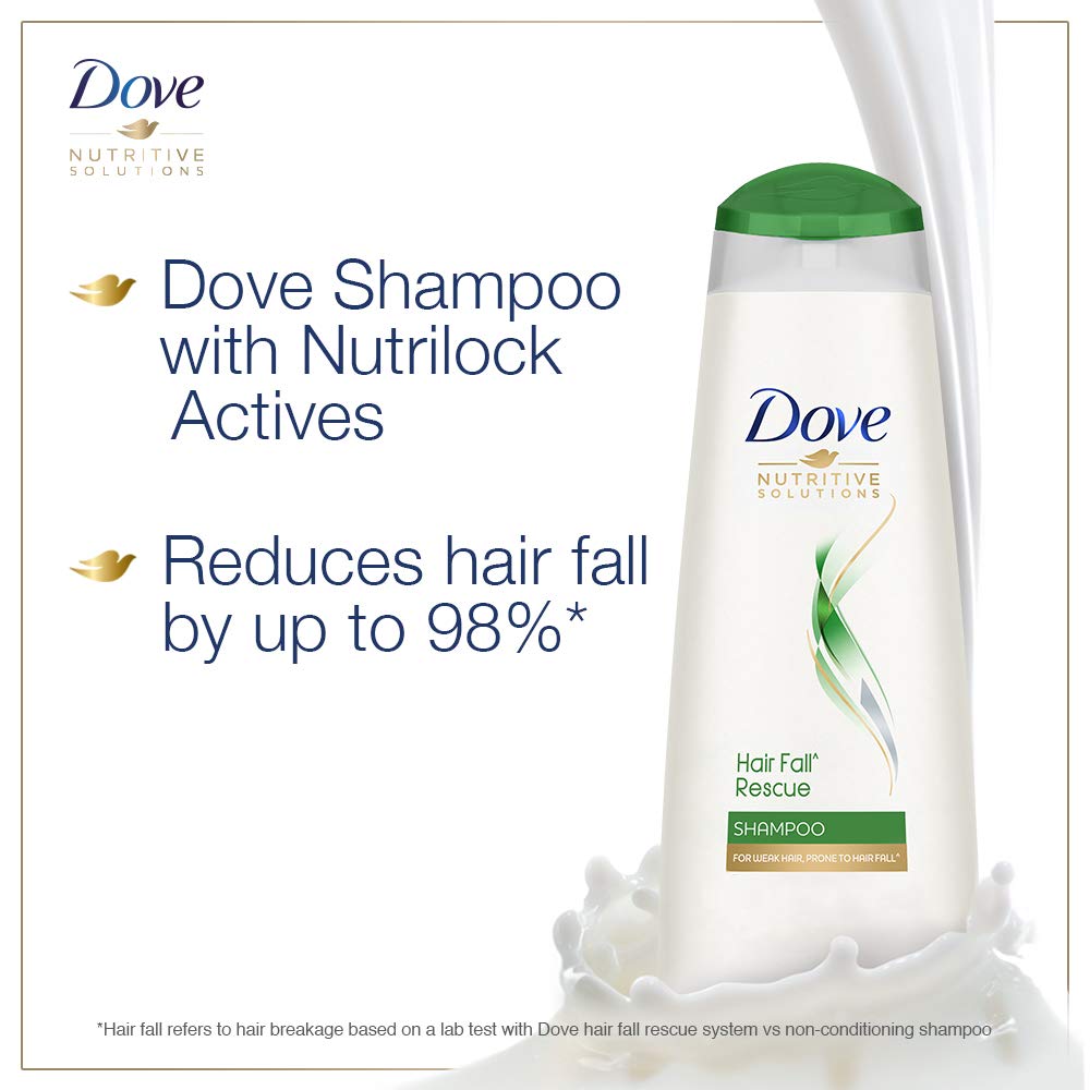 Dove Hair Fall Rescue Shampoo 650 Ml, For Damaged Hair, Hair Fall Control for Thicker Hair - Mild Daily Anti Hair Fall Shampoo