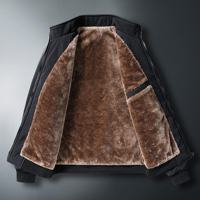 Флисовая утолщенная куртка мужская зимняя новая деловая повседневная мужская термокуртка свободного покроя мужская