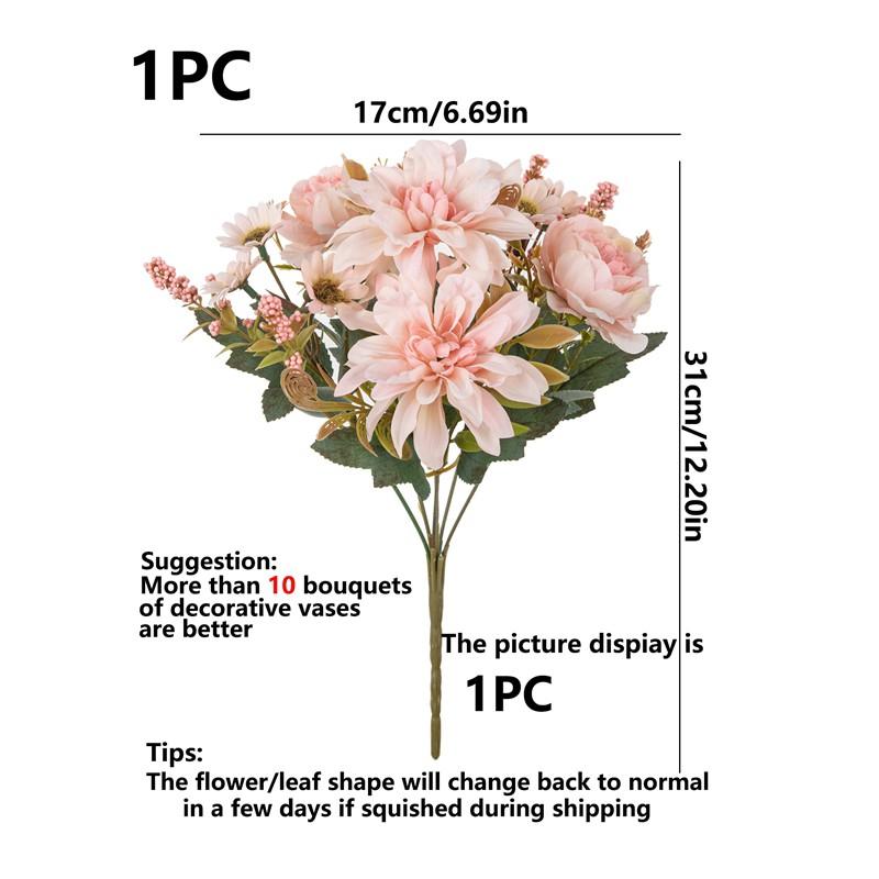 Artificial Flowers Silk Dahlia Roses Daisy Festival Garden Arch Wall Wedding Bridal Bouquets Party Decoration Diy Gift Hot Sales