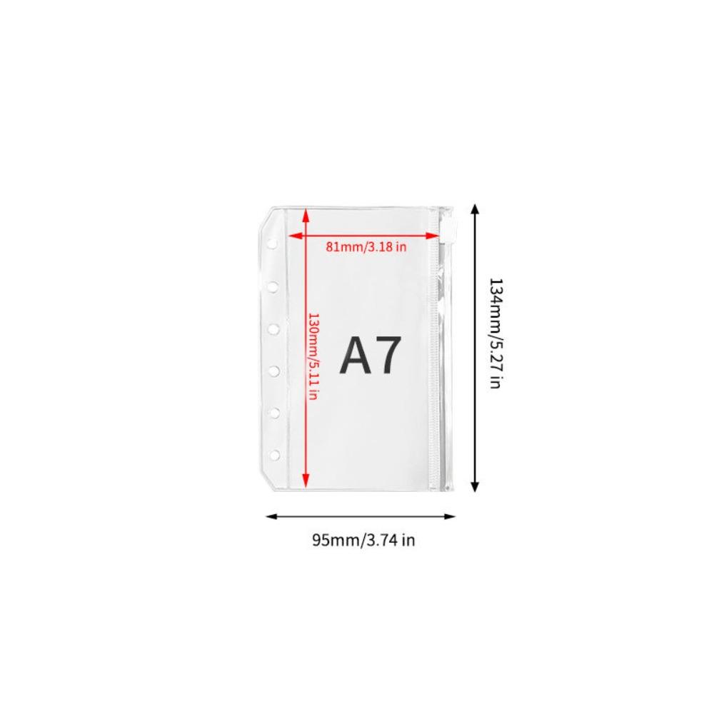 5PCS Zipper Envelopes Pocket PVC Binder Pocket High Quality Loose Leaf Bag