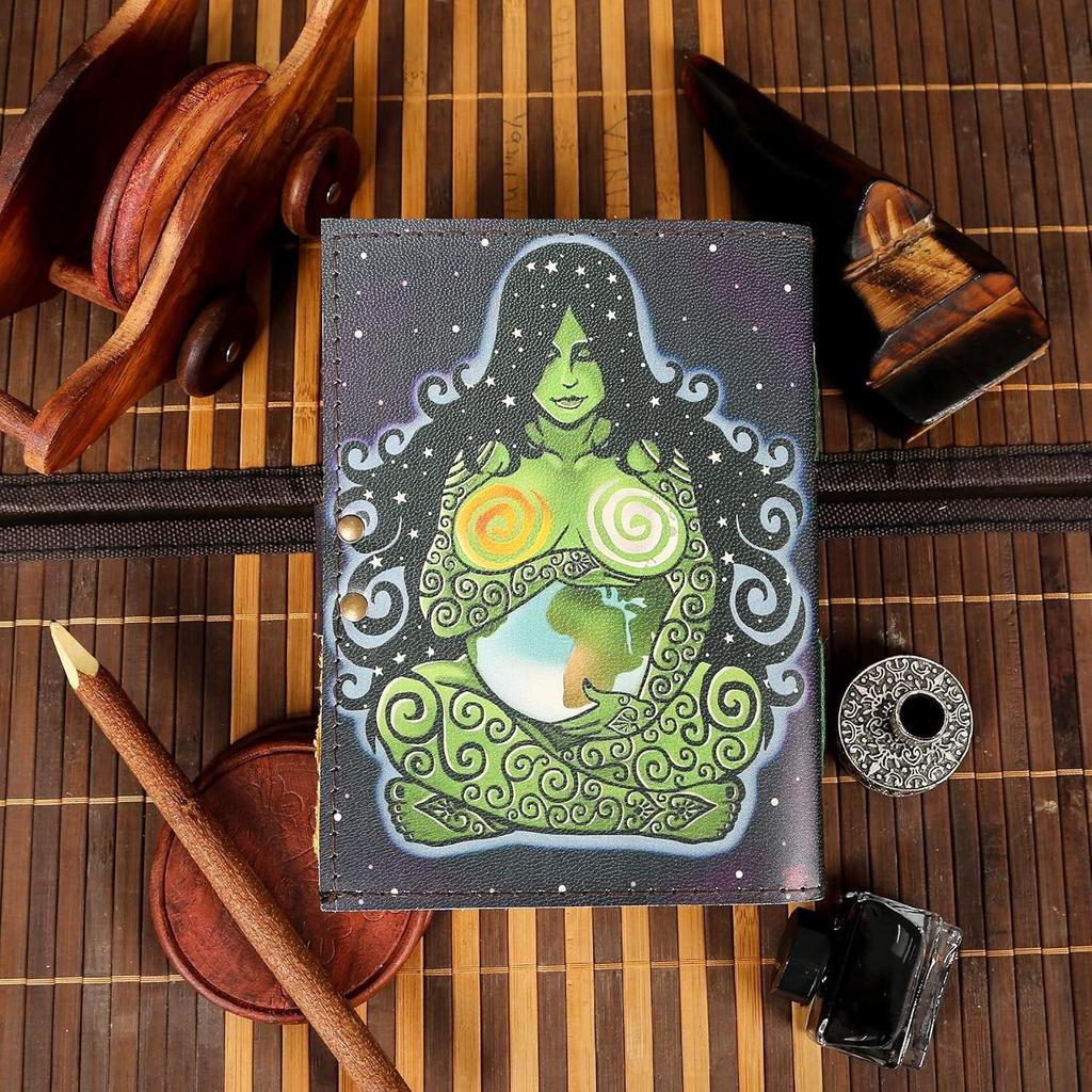 Vintage Leather Mother Goddess Journal For Men Women Traveling Sketchbook