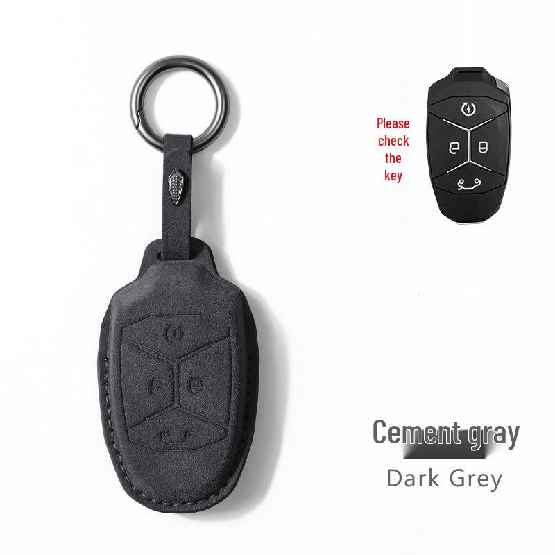Lynk&Co 03 Suede Key Case: Elegant Unisex Protective Cover with Pendant and Buckle.