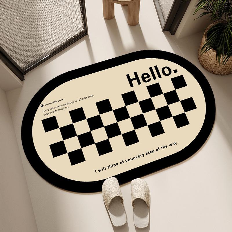 Diatom mud bathroom floor mat, toilet water absorption quick-drying, bath non-slip and anti-drop mat, toilet door floor mat