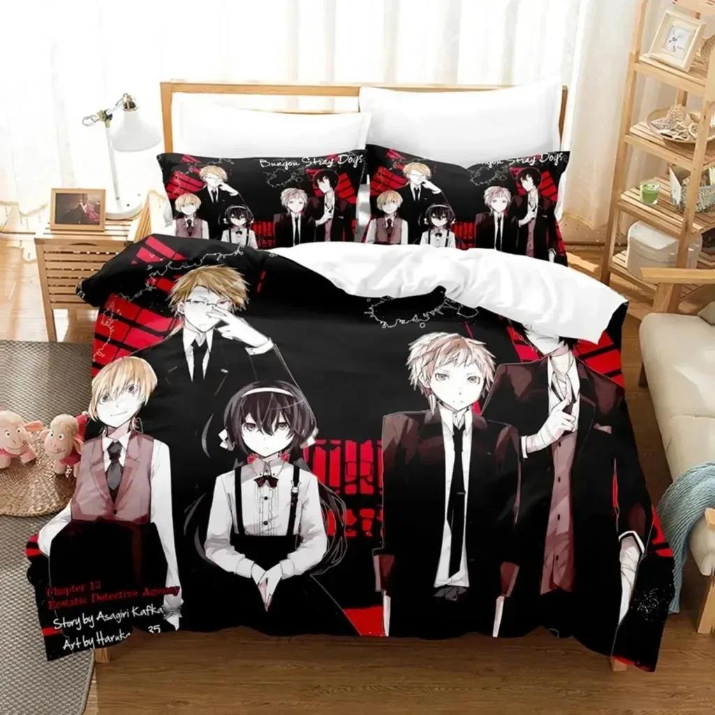3D-принт аниме Bungo Stray Dogs Комплект постельного белья Double Twin King Пододеяльник Одеяло Наволочка Для Мальчиков Девочек Взрослых Спальня