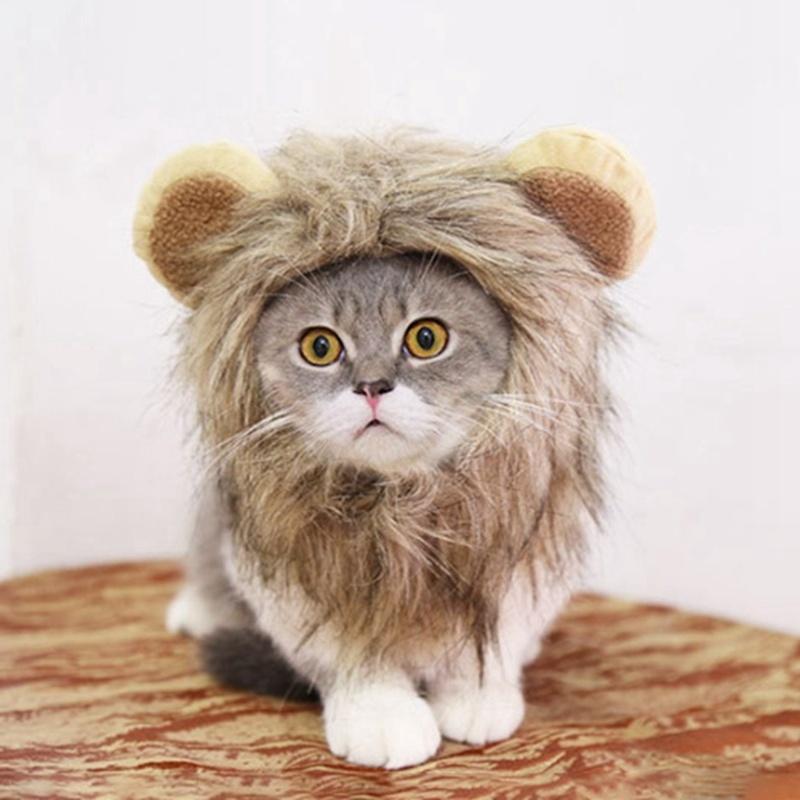 Cute Fashion Small Dog Puppy Cosplay Costume Lion Shape Mane Wig Hats Accessories Supplies Decoration Tools
