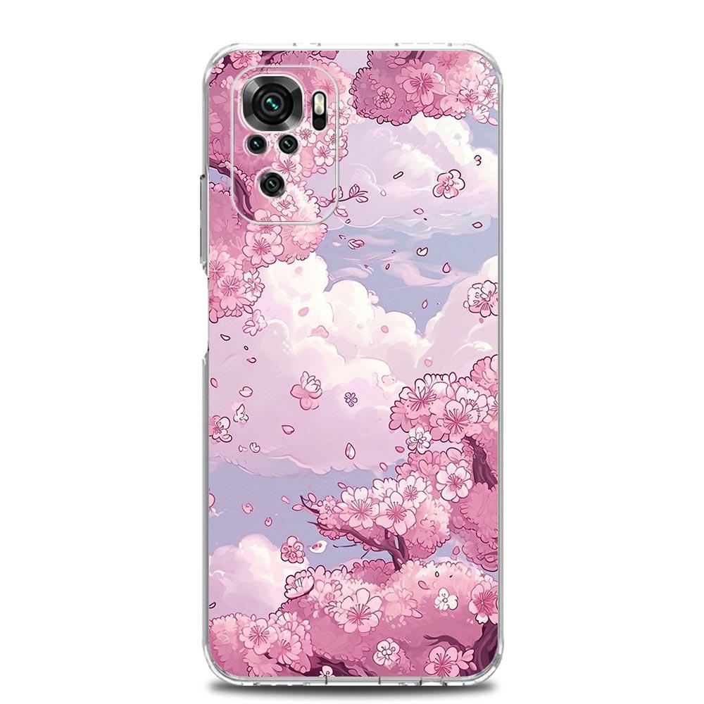 Phone Case For Xiaomi Redmi Note 13 12 5G 9S 9 8 10 11 Pro Plus 4G 9T 13C 12C10C 9C 9A 7 Clear Cover Cherry Blossom Tree