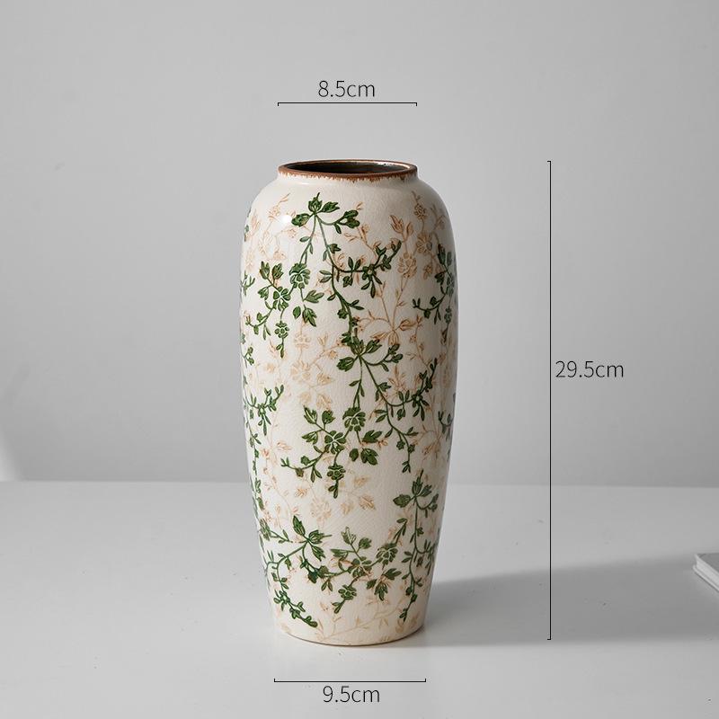 Американская Country Керамический Молочник-Ваза с Глазурью Кракелюр - Пасторальный Фэн-шуй Цветочная Композиция Ретро Декор