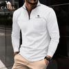 2024 Spring and Autumn Embroidery POLO Shirt Zipper Pocket Men's Waffle Sports Plus Size Polo Shirt