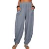 Spring and Summer Women Casual Trousers Loose Cotton Linen Casual Pants Harem Pants Long Pants