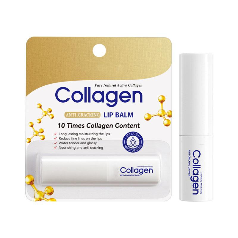 Обогащенный коллагеном бальзам для губ для сухих потрескавшихся губ Интенсивное увлажнение Зимний уход Увлажняющее средство Универсальный 2,7 г