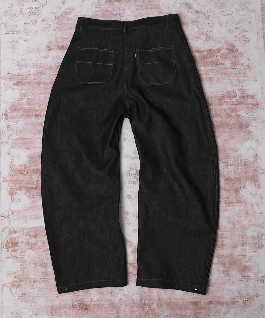 AREUBAN Triple Leaf Curved Denim Pants_Raw Black