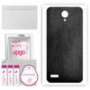 apgo Protective Skin Sticker for the Back Compatible with ZTE Blade A520, Wrap Film, Foil, Vinyl - Pattern Black Leather