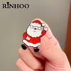Rinhoo Cartoon Santa Claus Christmas Tree Snowman Brooch For Women Collar Lapel Pins Backpack Badge Xmas Jewelry Gift