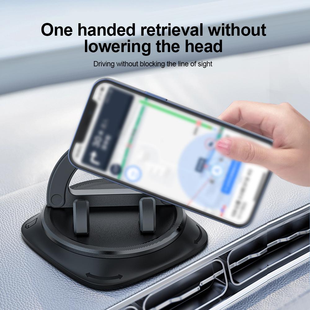 Car Dashboard Phone Holder 360° Rotating Navigation Bracket Non-slip Design Mobile Phone Stand for Automotive and Home Use