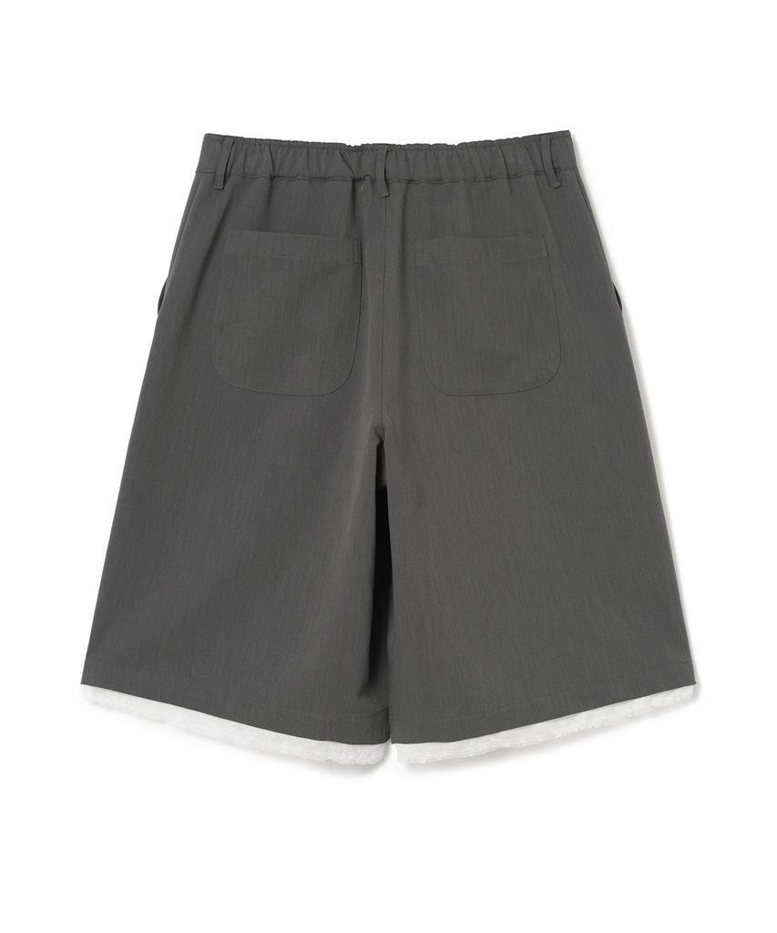 MILLO WOMEN Cutoff Trimmed Bermuda Shorts [Charcoal]
