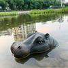 Прочная скульптура животного Голова бегемота Плавающая недеформируемая садовая скульптура для пруда во дворе Плавающее животное Реалистичная имитация сада