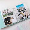 Macaron Gradient A5 Wide 3-Ring PU Leather Binder Photo Album for 3/4/6 Inch Cards, Large Capacity Loose-leaf Scrapbook