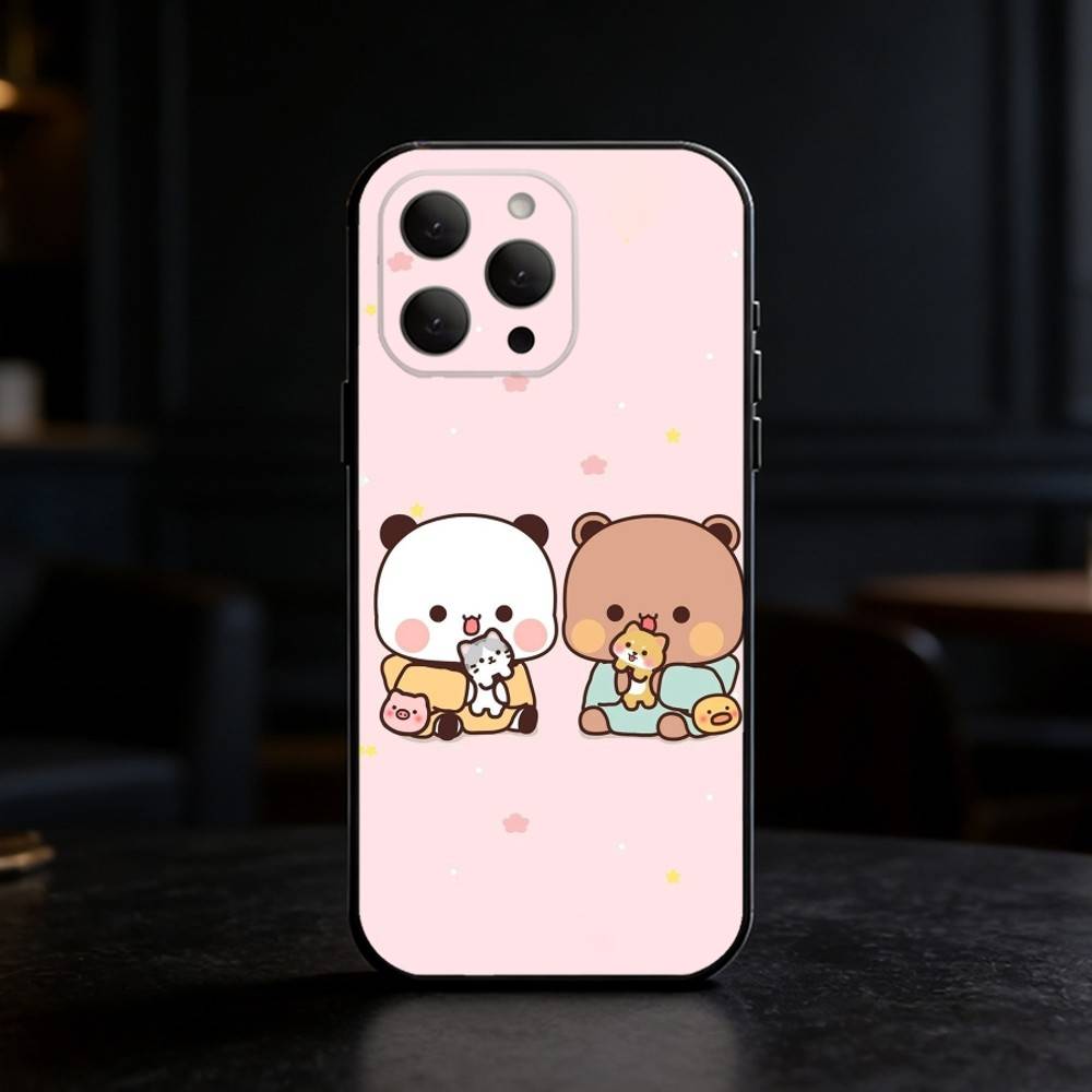 Милый Чехол Для Телефона BuBu DuDu Для iPhone 17,16,15,14,13,12,11 Plus,Pro,Max,Mini Силиконовый черный Мягкий Чехол