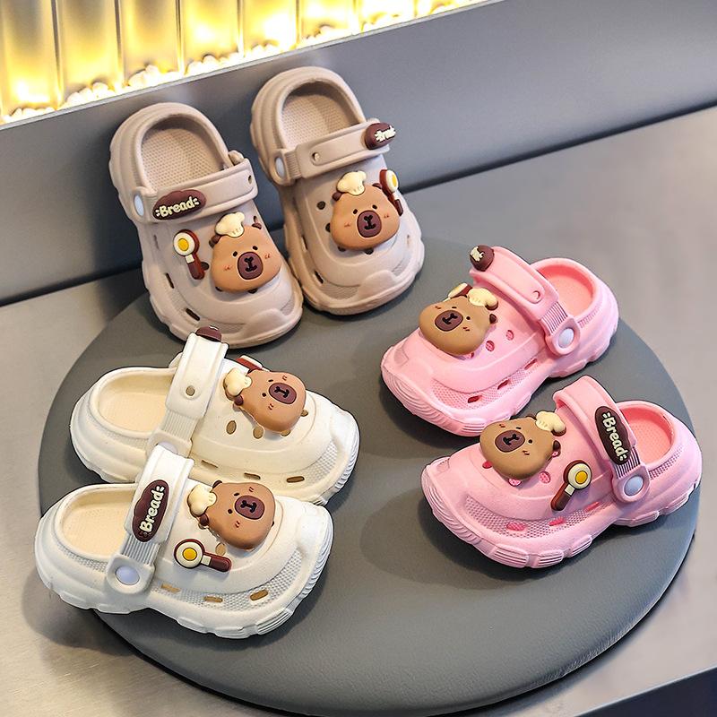 Girls Sandals Children Summer Baby Indoor Soft Bottom Toddler Non-slip Slippers Cartoon Boy Cave Shoes
