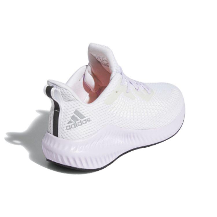 Adidas Alphabounce 3 Comfortable Simple Fabric Non-Slip Durable Low-Top Marathon Running Shoes Women Sneaker Crystal-White Silver EG1389