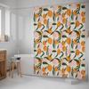 Mildew Proof Orange Peach Shower Curtain with Hook Bathroom Privacy Curtain  Dormitory