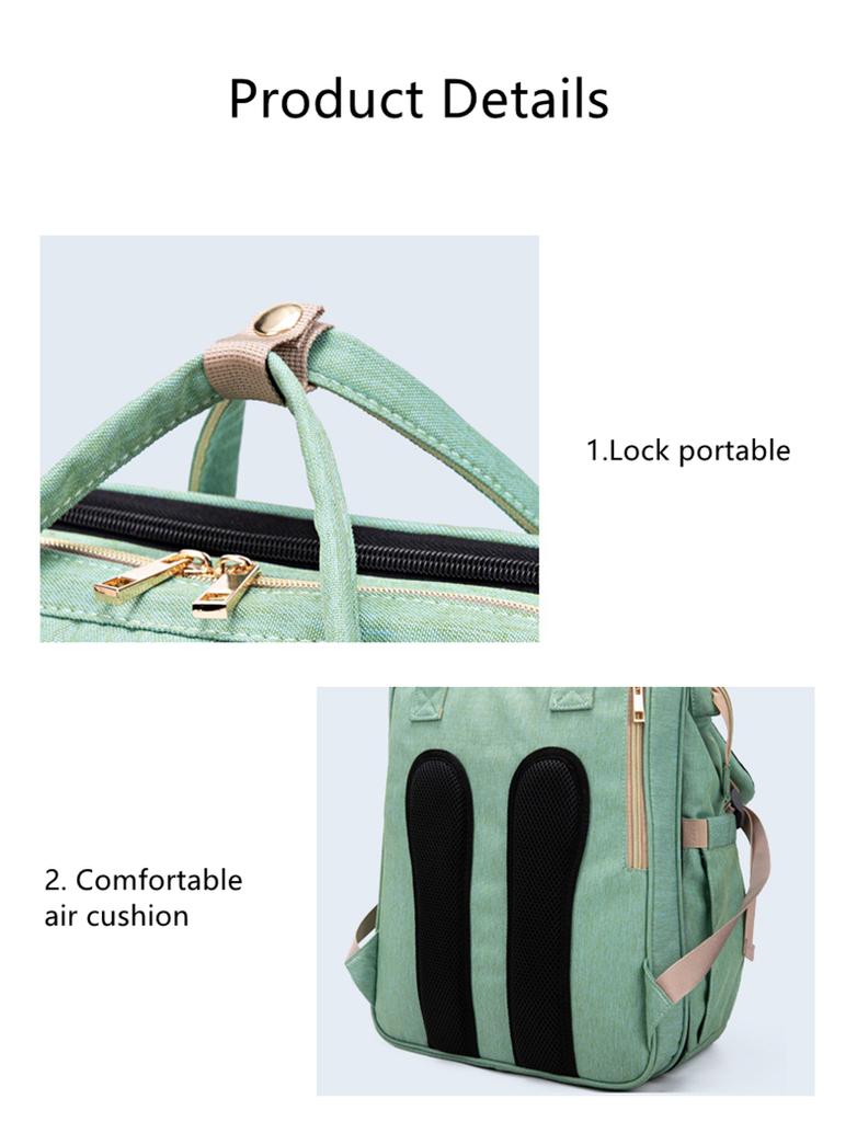 Large Capacity Mummy Backpack Waterproof Backpack Multifunctional Baby Bed Bags Maternity Bag Stroller Bag with Hooks Bag