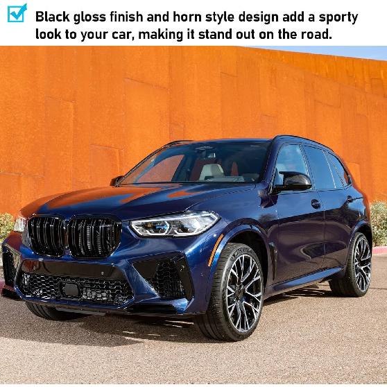 Jaronx Совместимые с BMW Накладки на зеркала X3 G01/X4 G02/X5 G05/X7 G07 -2024,X6 G06 -2024, Накладки на зеркала заднего вида в стиле M глянцево-черные для BMW, Сигнал