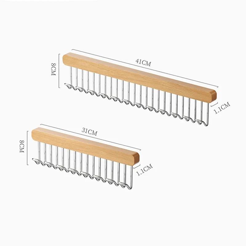 8/12 Hooks Retractable Wood Clothes Hanger Multi-functional Bra Storage Hanger Wall-mounted Wardrobe Hanger Clothes Organizer