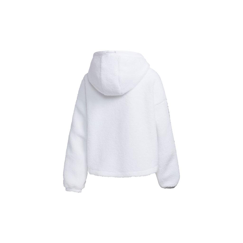 Adidas Color Block Sherpa Warm Casual Hooded Jacket Women Jackets Han-Jade-White GM1424