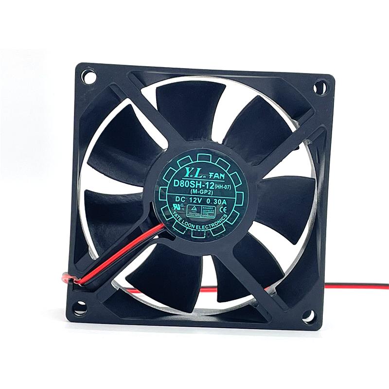Новый оригинальный D80SH-12 8025 12V 0.30A 8см 2-контактный высокопроизводительный тихий вентилятор охлаждения корпуса