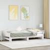 VidaXL Daybed with Pull-out Bed White 90x200 Cm Solid Pine Wood, Sofa Bed, Guest Bed, Wooden Daybed, Bed 850906