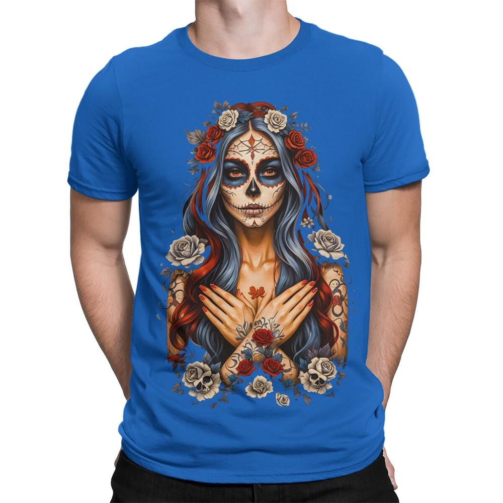 Gothic Sugar Skull Woman Portrait TShirt Dark Ornate Day of the Dead DT2382