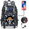 Anime Skull Print Large Capacity Backpack for Teens Students Casual Travel Daypack Lightweight Waterproof