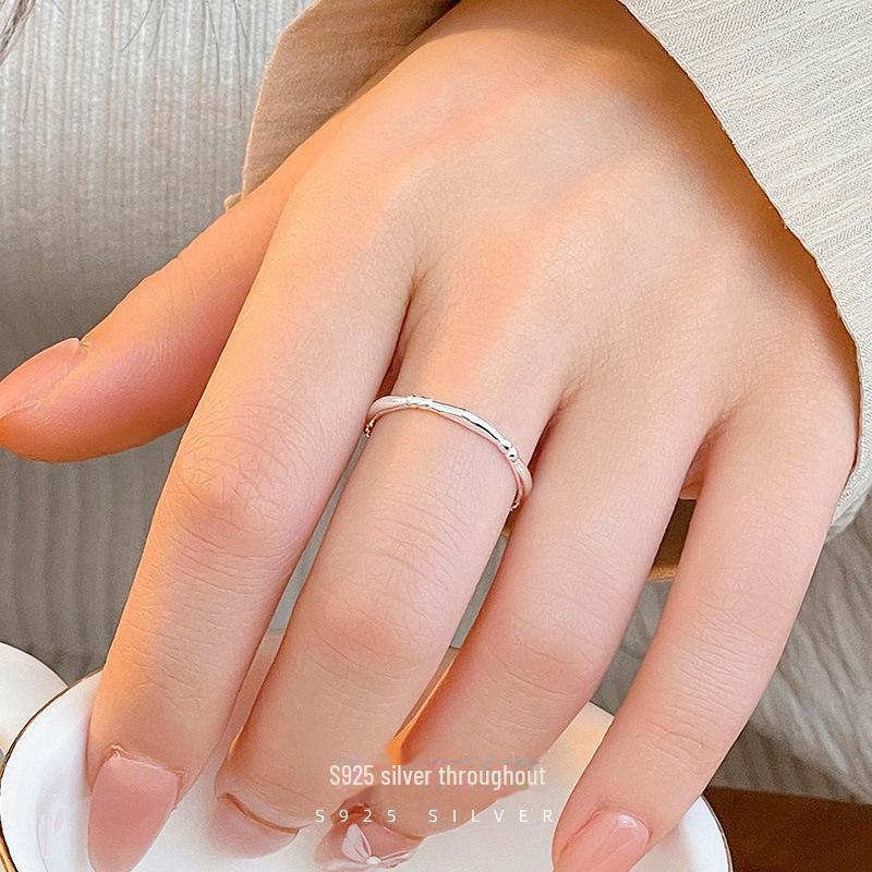 Кольцо Banyan Tree S925 Silver Fine Line Open Stacking для женщин - минималистский корейский стиль