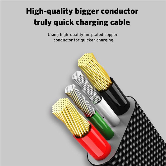 1.8M Lightning USB Charger Charging Data Sync Cable For IOS Micro Type-c Cable
