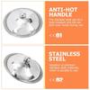 Stainless Steel Wok Pot Lid 28-42cm Kitchen Food Lid New Bowl Cover  Restaurant Kitchenware