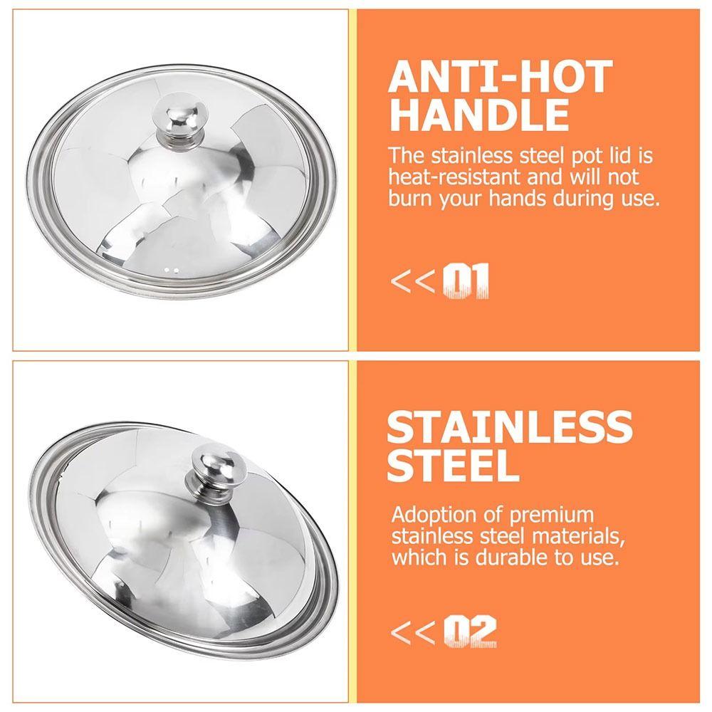 Stainless Steel Wok Pot Lid 28-42cm Kitchen Food Lid New Bowl Cover Restaurant Kitchenware